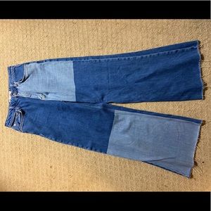 Wide Leg Patch Denim